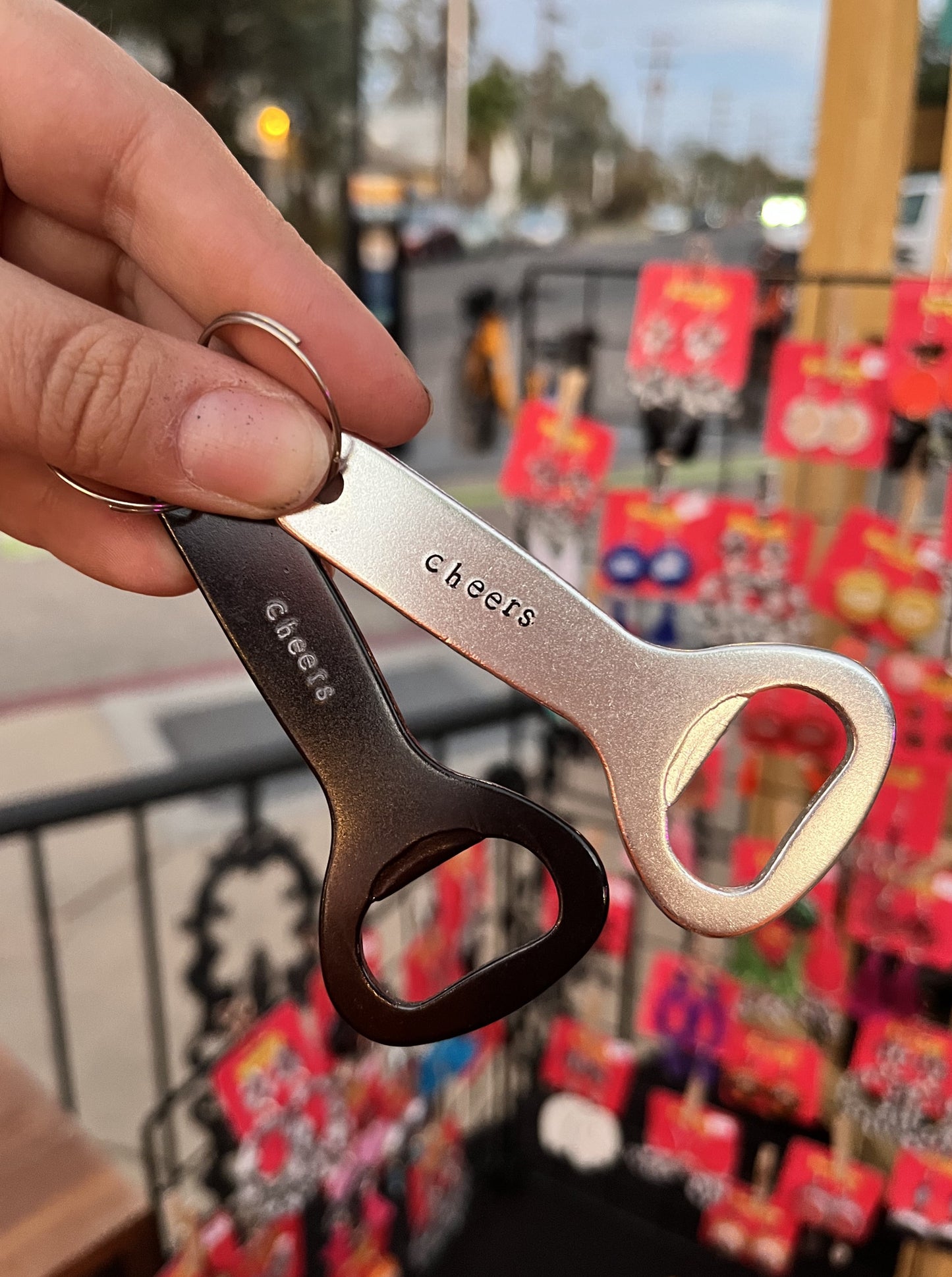 Cheers Bottle Opener Keychain | Metal Bottle Opener | Hand Stamped Keychain