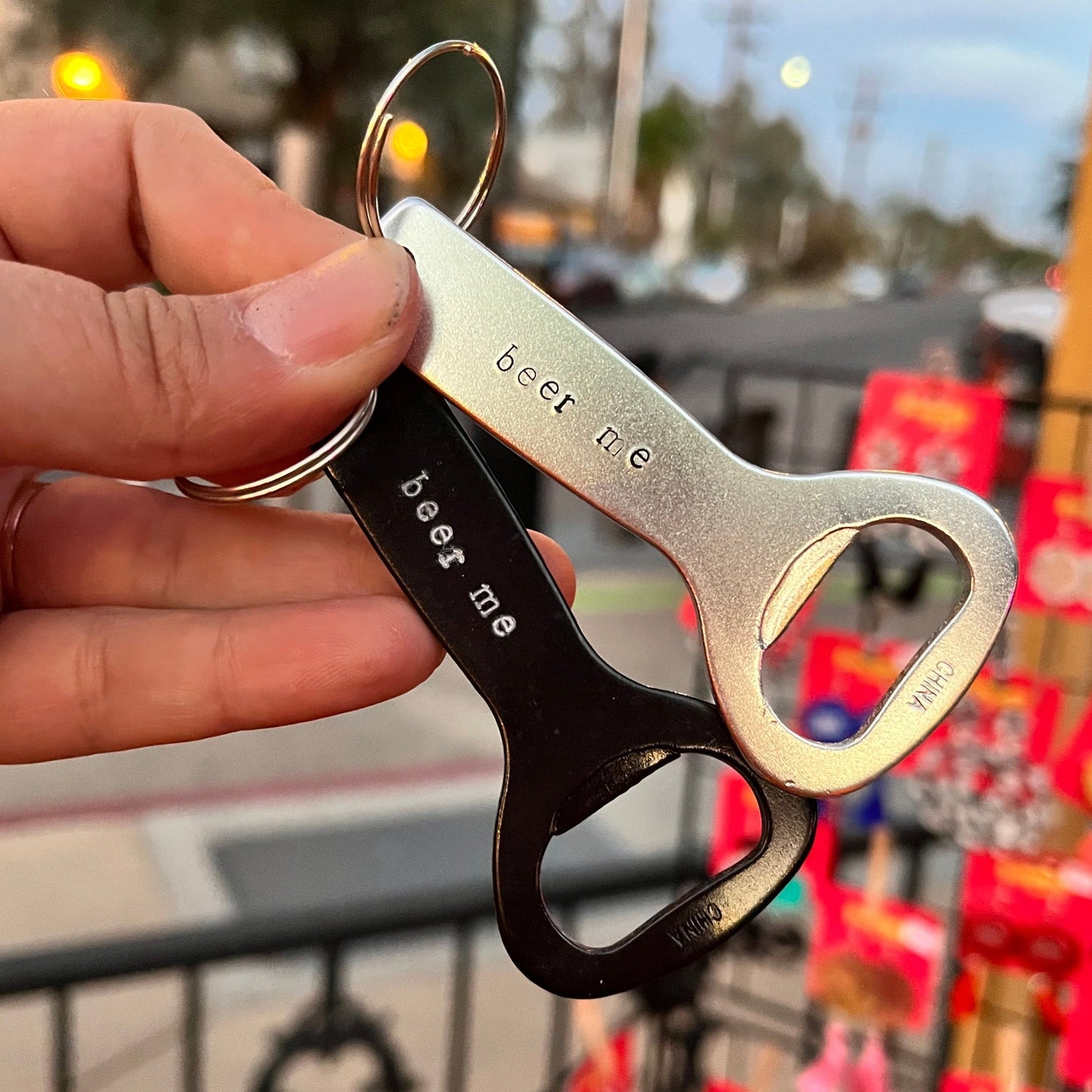 Beer Me Bottle Opener Keychain | Metal Bottle Opener | Hand Stamped Keychain