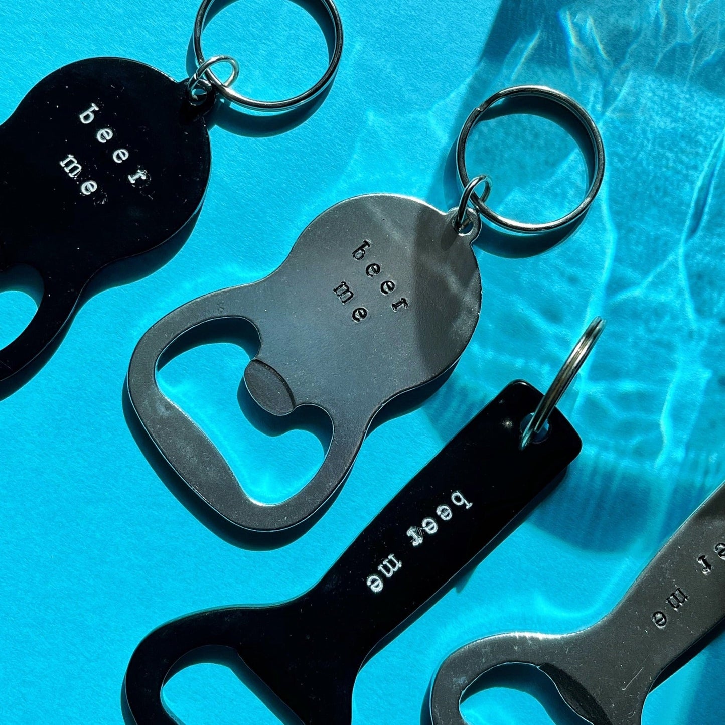 Beer Me Bottle Opener Keychain | Metal Bottle Opener | Hand Stamped Keychain