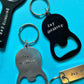 Day Drinking Bottle Opener Keychain | Metal Bottle Opener | Hand Stamped Keychain