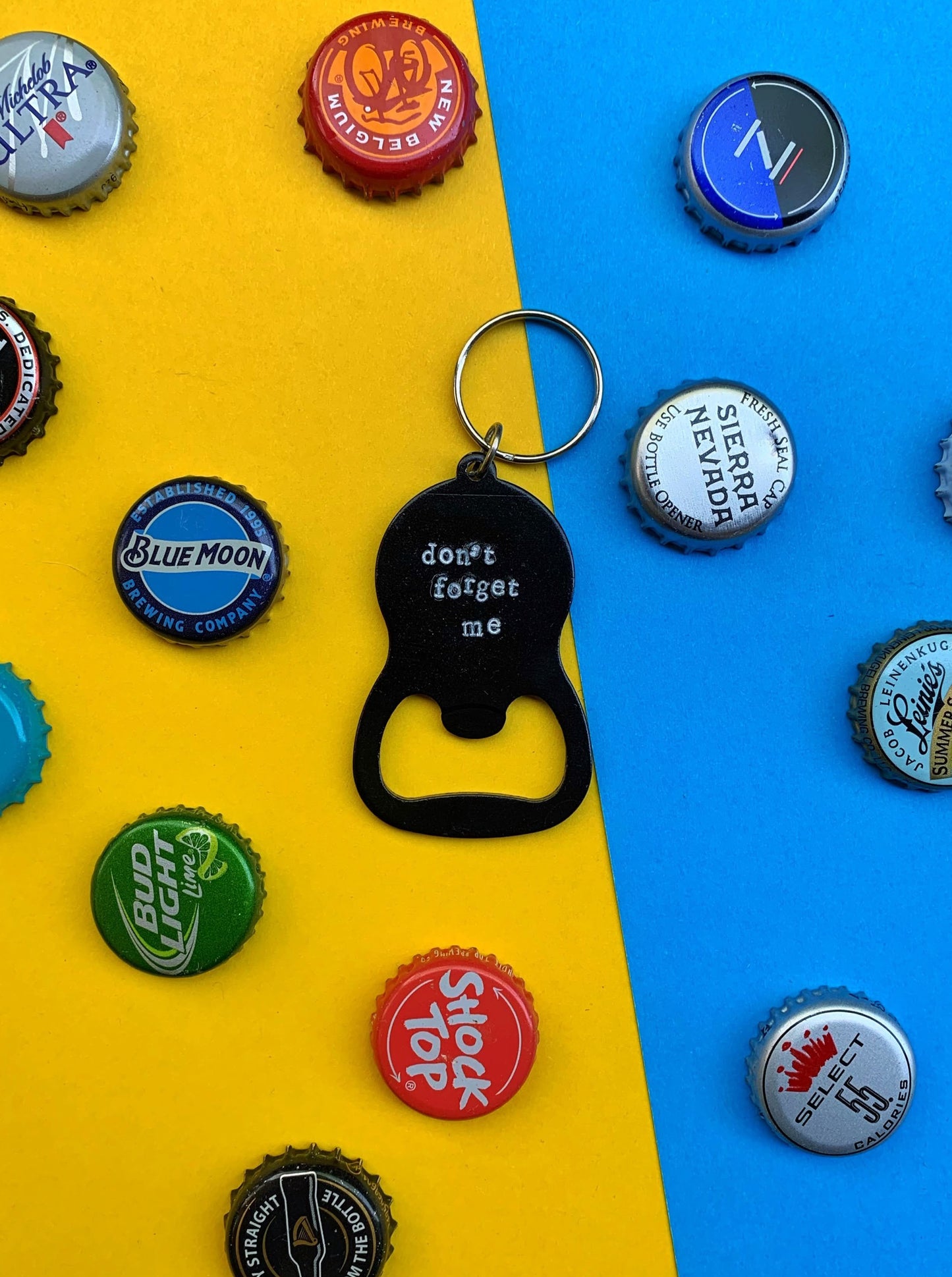 Don't Forget Me Bottle Opener Keychain | Metal Bottle Opener | Hand Stamped Keychain