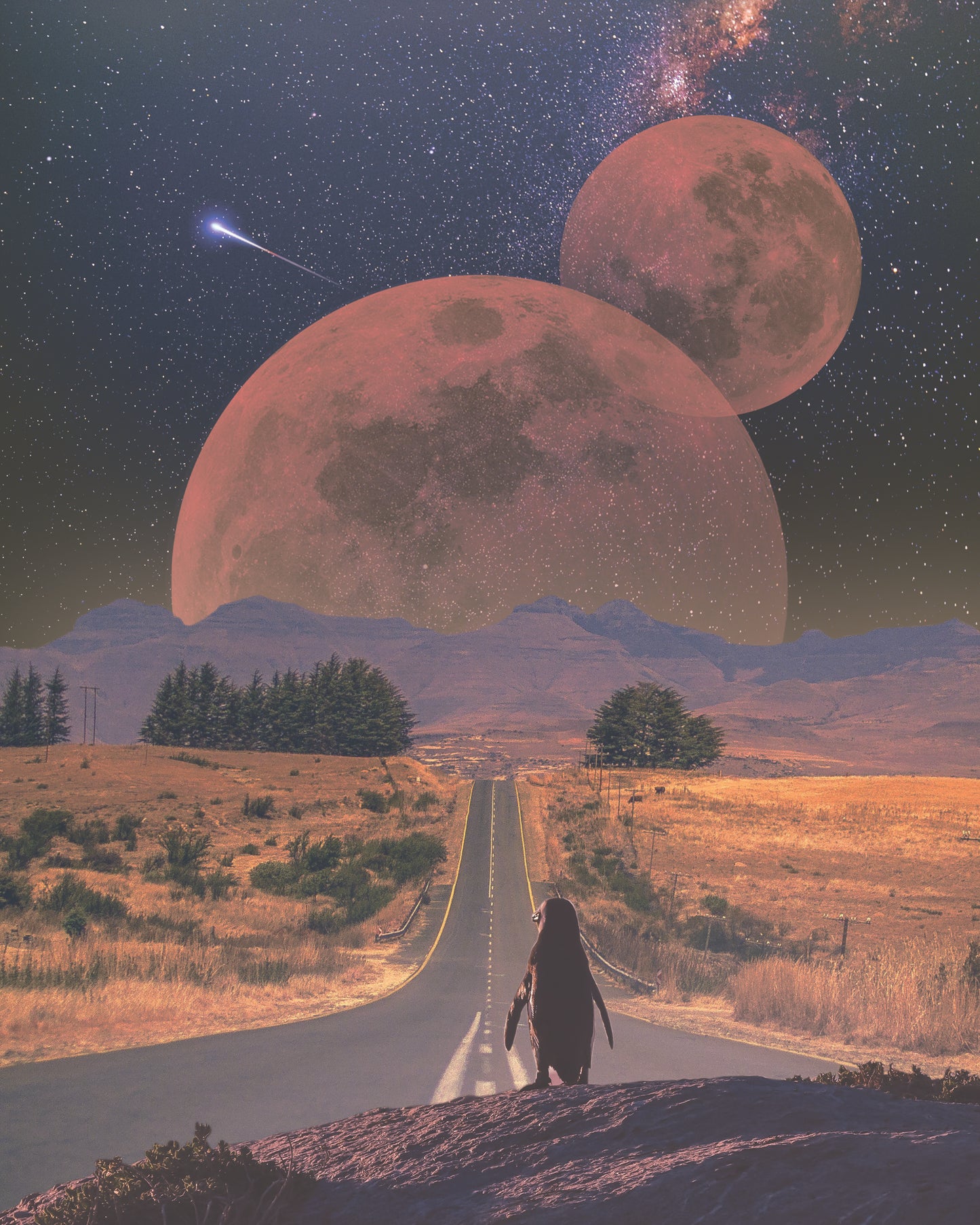 Long Way From Home Surreal Collage Art Print