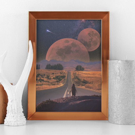 Long Way From Home Surreal Collage Art Print