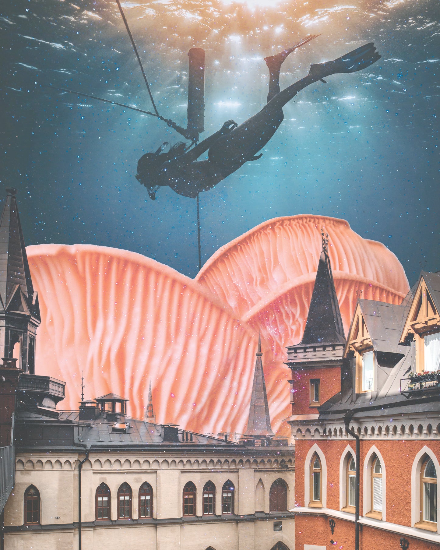 Seaworld Surreal Collage Art Print