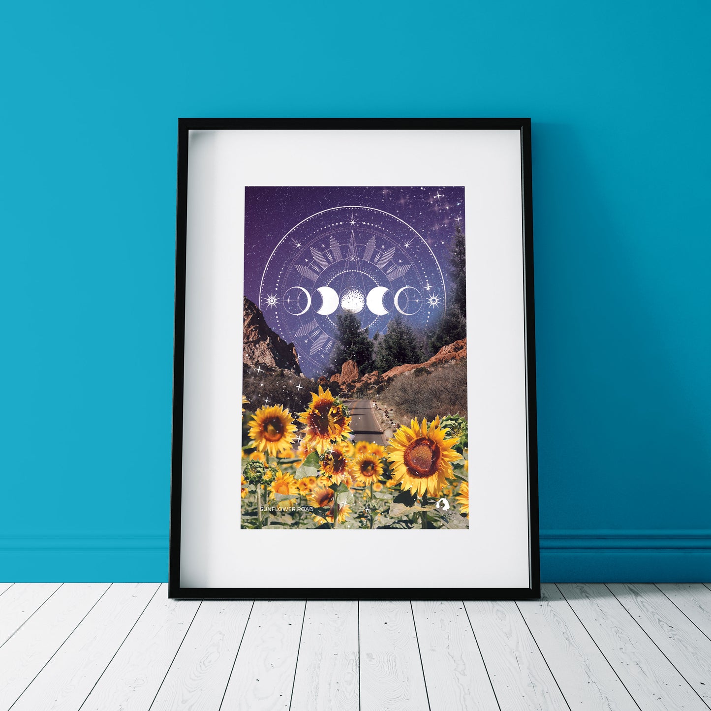 Sunflower Road Surreal Collage Art Print